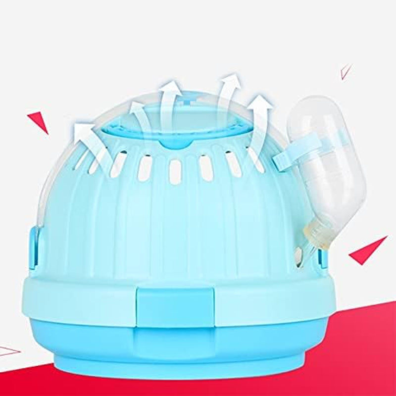Portable Hamster Cage Suitable for Outdoor Sports and Travel Hide-Out Large Hamster Cage Measures Small Animal and Critter Carrier (M, Blue)