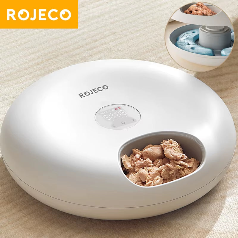 6 Meals Automatic Pet Feeder Smart Cat Food Dispenser for Wet & Dry Food Kibble Dispenser Accessories Auto Feeder for Cat