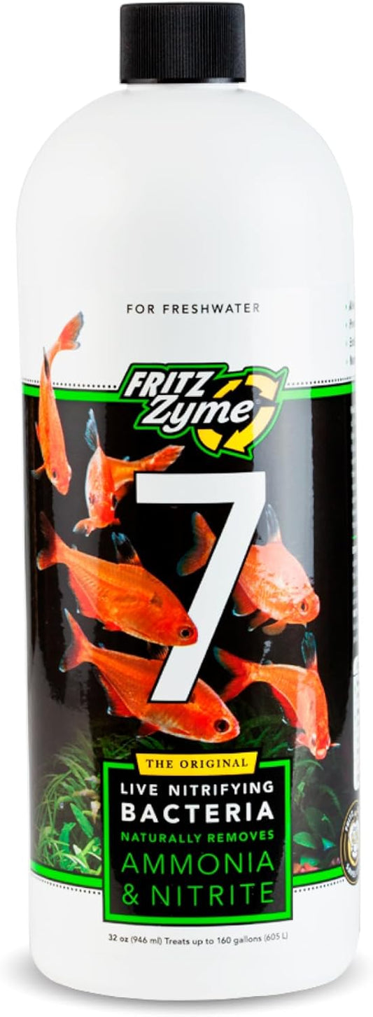 Fritzzyme 7 Live Nitrifying Bacteria Naturally Removes Amonia & Nitrite for Freshwater Fish (32-Ounce)