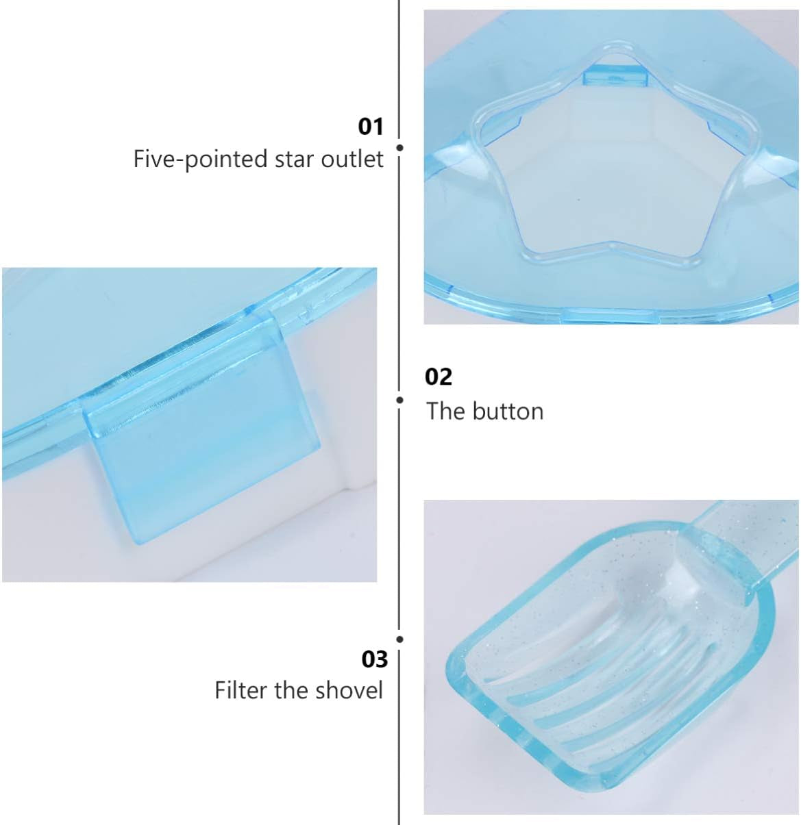 Hamster Sand Bathroom Plastic Sand Bath Container with Scoop Hamster Bathroom Sauna Toilet Bathtub for Mouse Hamster Chinchilla Rat Gerbil (Random Color)
