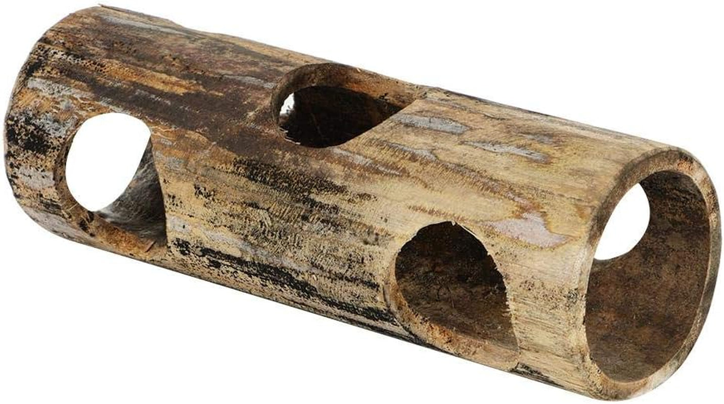 Hamster Toy, All Natural Bamboo Hamster Tunnel Toy Summer Cool Exercise Tubes and Tunnels Small Animal Activity Center Toys for Syrian Hamster Hedgehog Gerbils Chinchillas(M)
