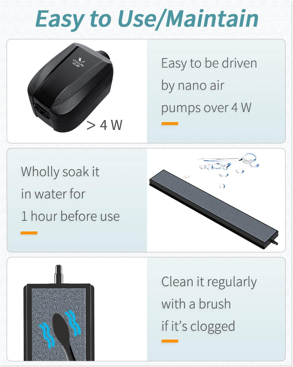 8 Inch Air Stone Grey Mineral Bubble Stone Bar Diffuser Bubbler Airstones for Air Pump, Aquarium, and Fish Tank