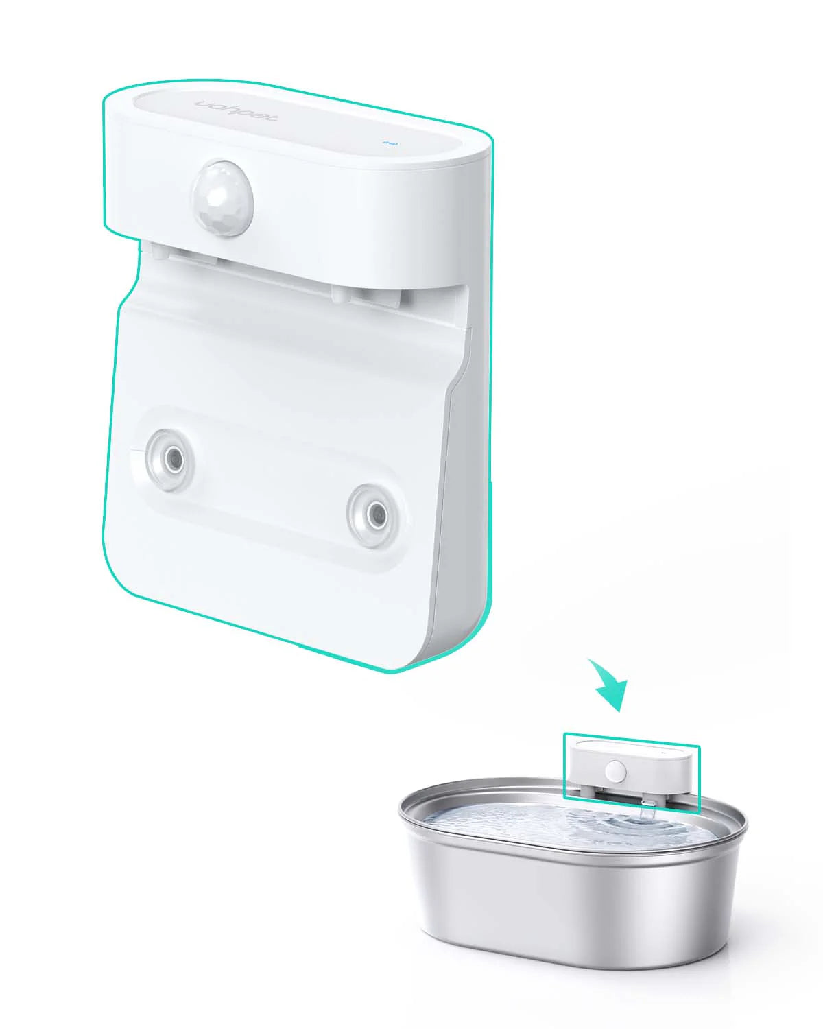 Uah Pet 2025 Upgrade Stainless Steel Wireless Pet Water Fountain