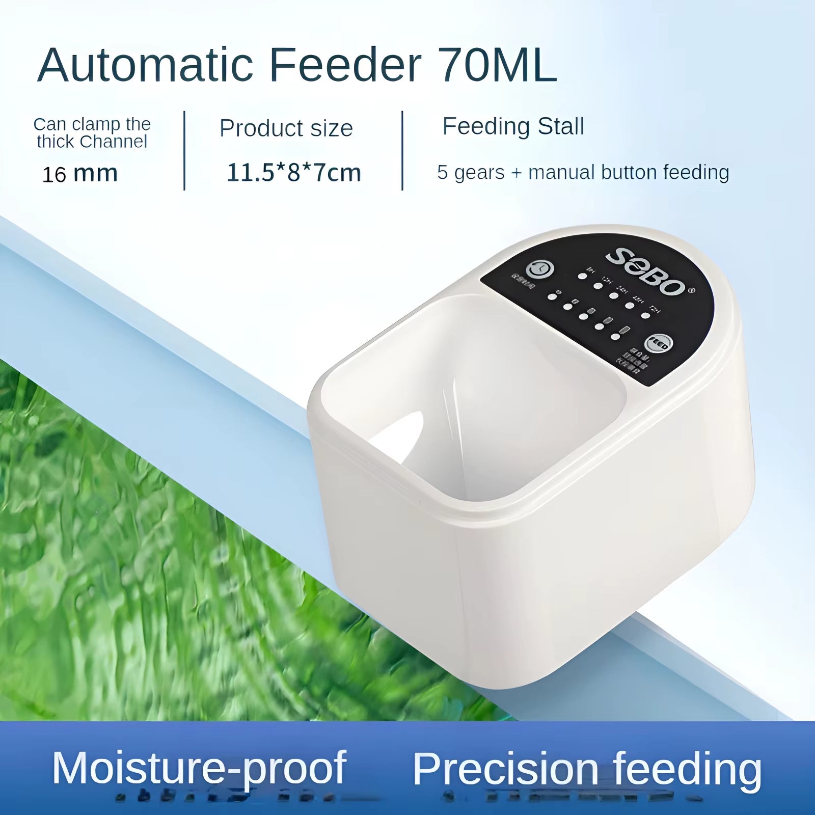 Fish Feeder/Automatic Fish Tank Feeder/5-Speed Feed -5-Speed Timed Feeding/Feeding Small Fish, Turtles, and Goldfish