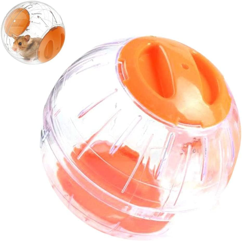 Hamster Exercise Ball 3Colors 12Cm Plastic Small Pet Hamster Gerbil Toy Running Activity Exercise Ball( Orange)