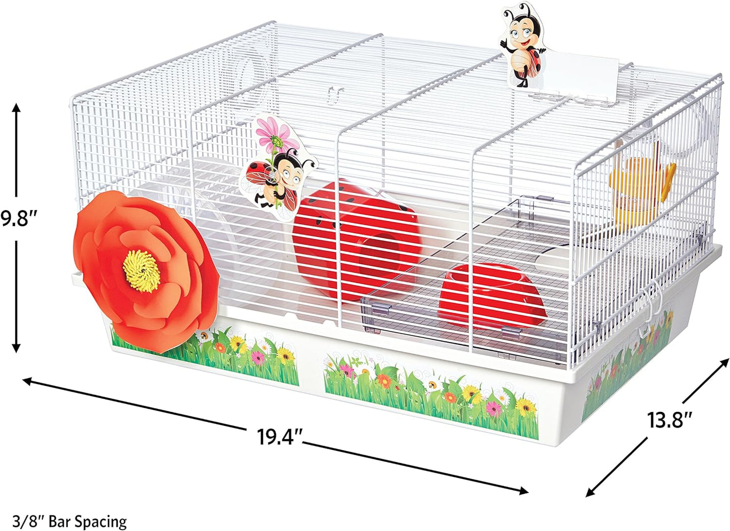 Hamster Cage | Lovely Ladybug Theme | Accessories & Decals Included