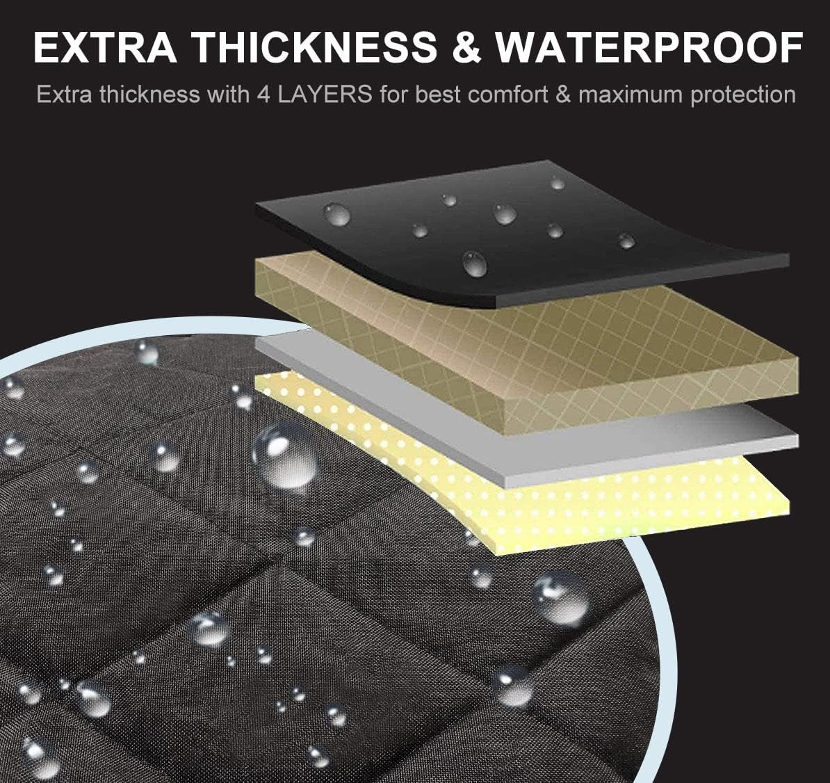 Dog Seat Cover, Waterproof Pet Car Seat Covers, Dogs Front Seat, Nonslip Heavy Duty Durable Scratch-Proof Car Seat Protector with Side Flaps, Fit Most Cars Suvs Trucks, Single