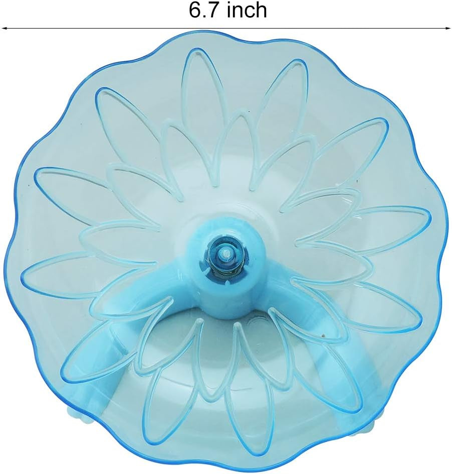 Hamster Flying Saucer, Transparent Plastic Exercise Spinner Sports Wheel for Small Pets like Guinea Pig, Gerbils, Chinchillas (Blue)
