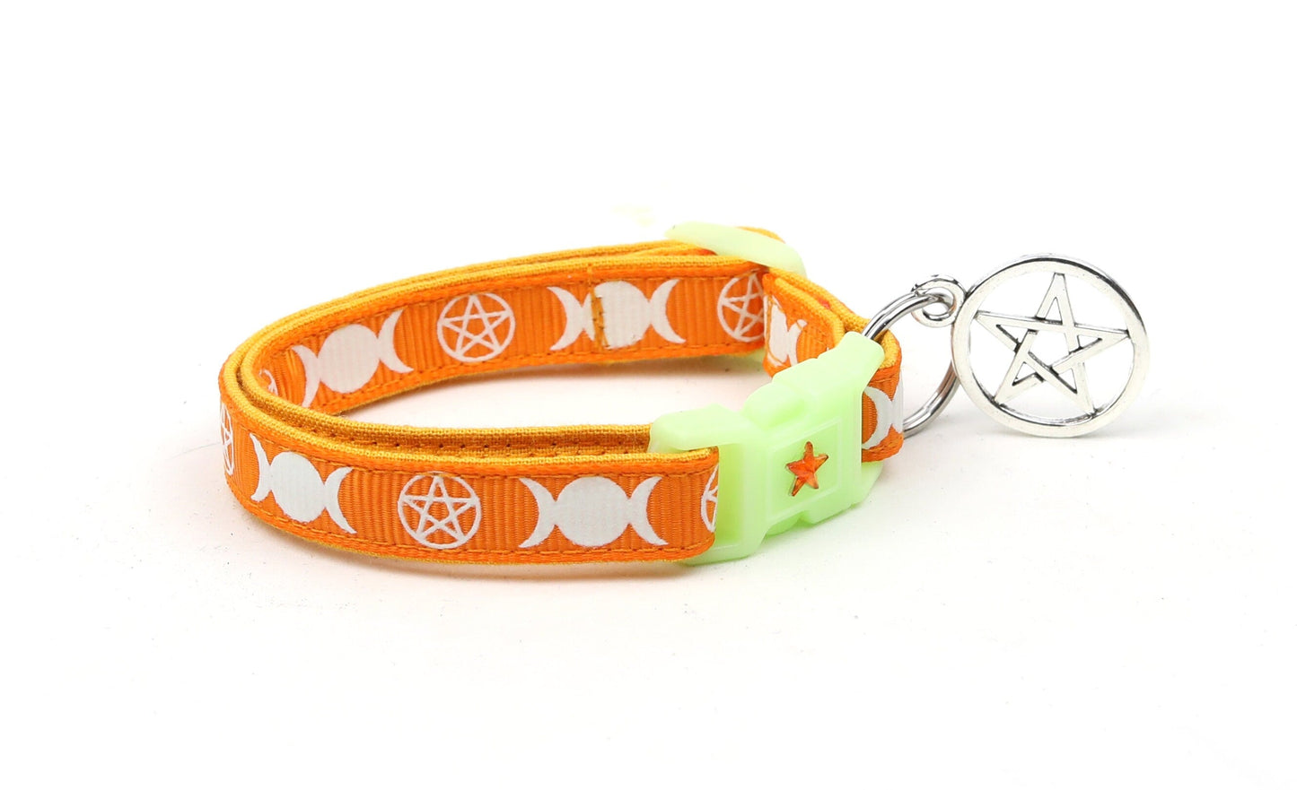 Witch's Familiar on Orange Cat Collar