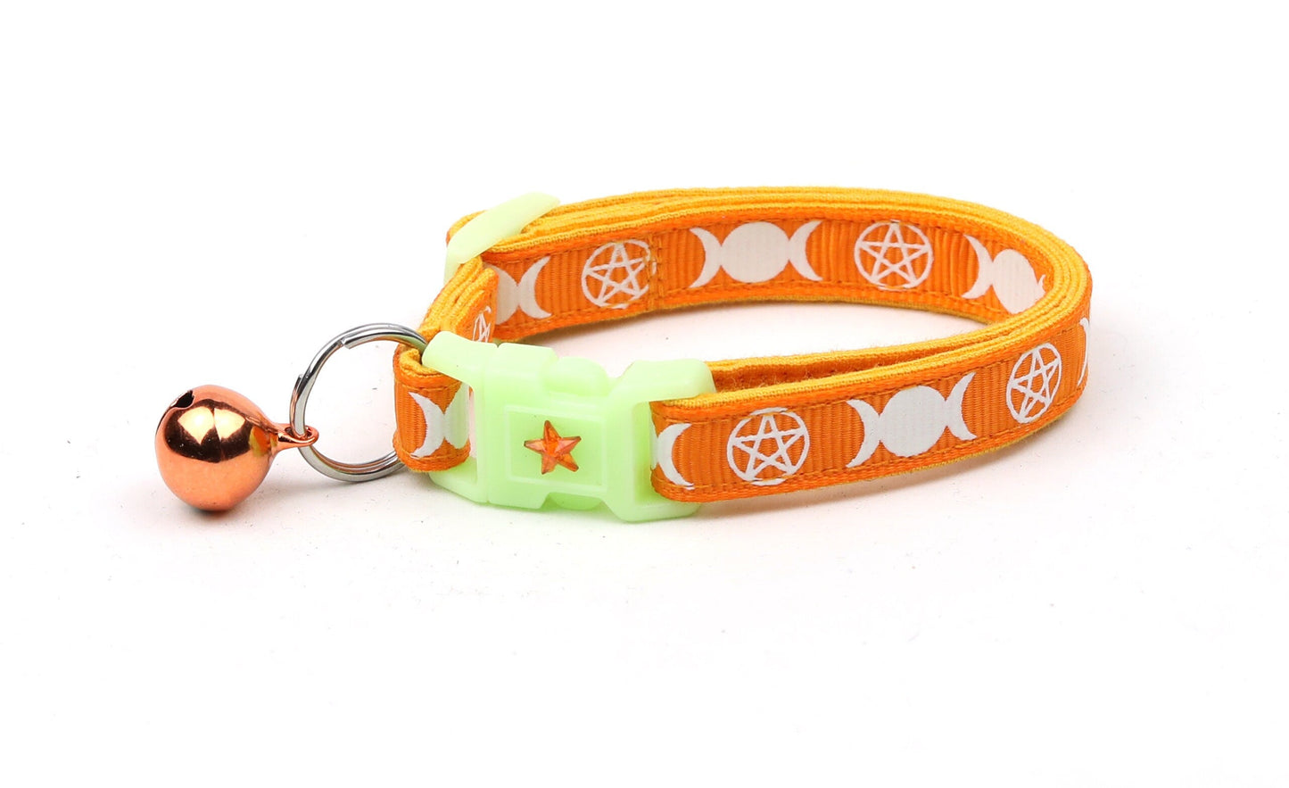 Witch's Familiar on Orange Cat Collar