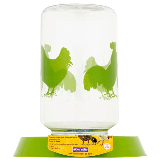 Plastic Chicken Feeder or Waterer, Green, 128Oz Water, 8 Lbs of Food 1 Count