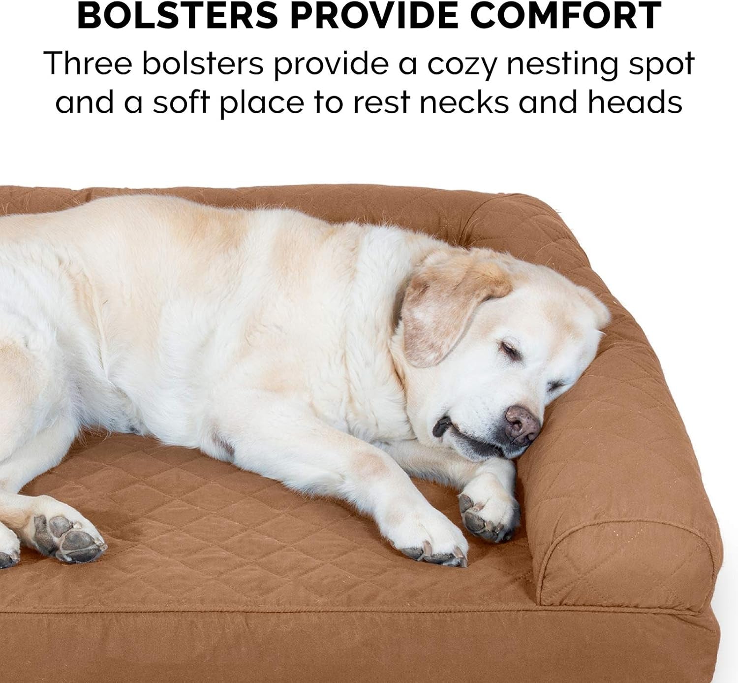 Quilted Sofa-Style Cooling Gel Foam Dog Bed - Toasted Brown, Small
