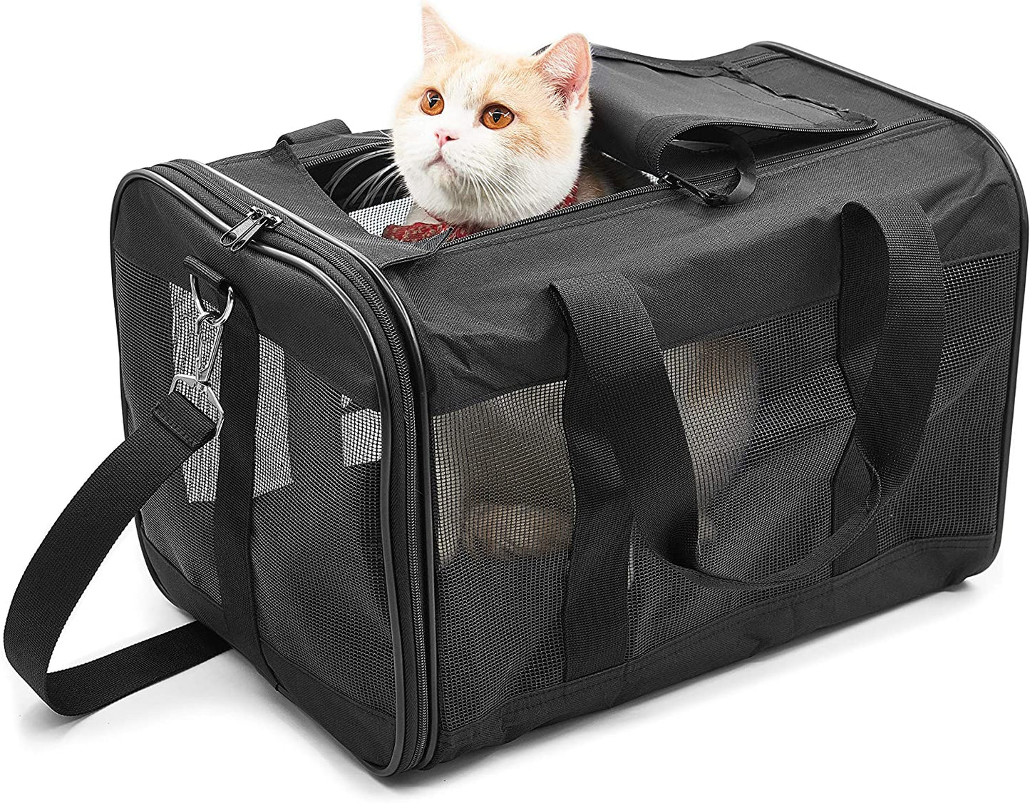 Scratchme Pet Travel Carrier Soft Sided Portable Bag for Cats, Small Dogs, Kittens or Puppies, Collapsible, Durable, Airline Approved, Carry Your Pet with You Safely and Comfortably (M)