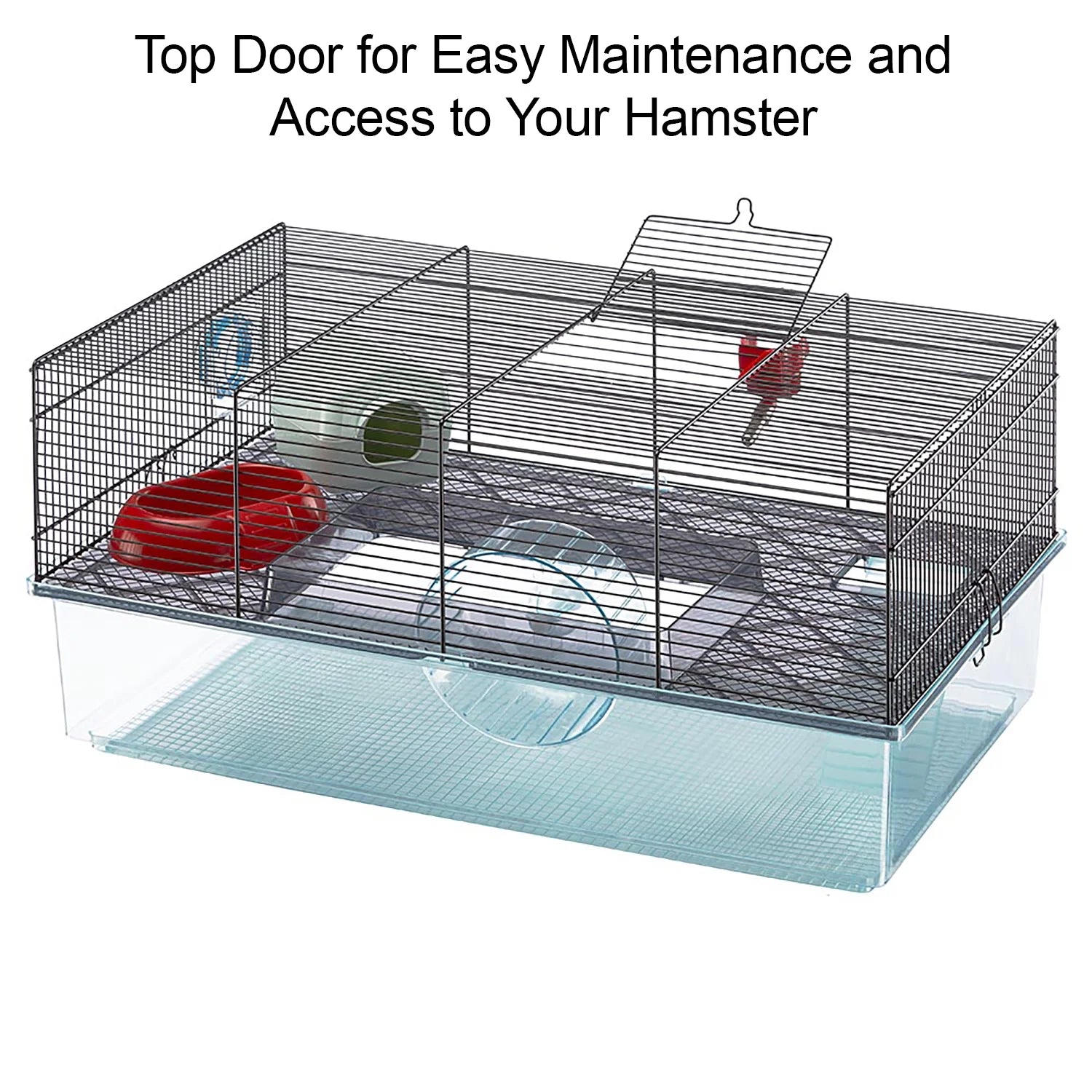 Furplast, Favola Hamster Cage Includes Water Bottle, Exercise Wheel, Food Dish & Hamster Hide-Out Large Hamster Cage Measures 23.6L X 14.4W X 11.8H-Inches