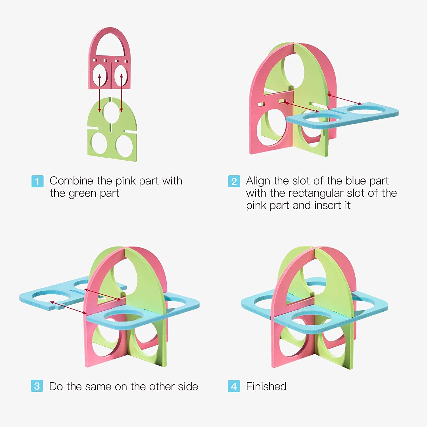 Hamster Exercise Wheel Hamster Chew Toys Hamster Accessories Hamster Houses Plastic Sand Bath 7 Pack - Pink