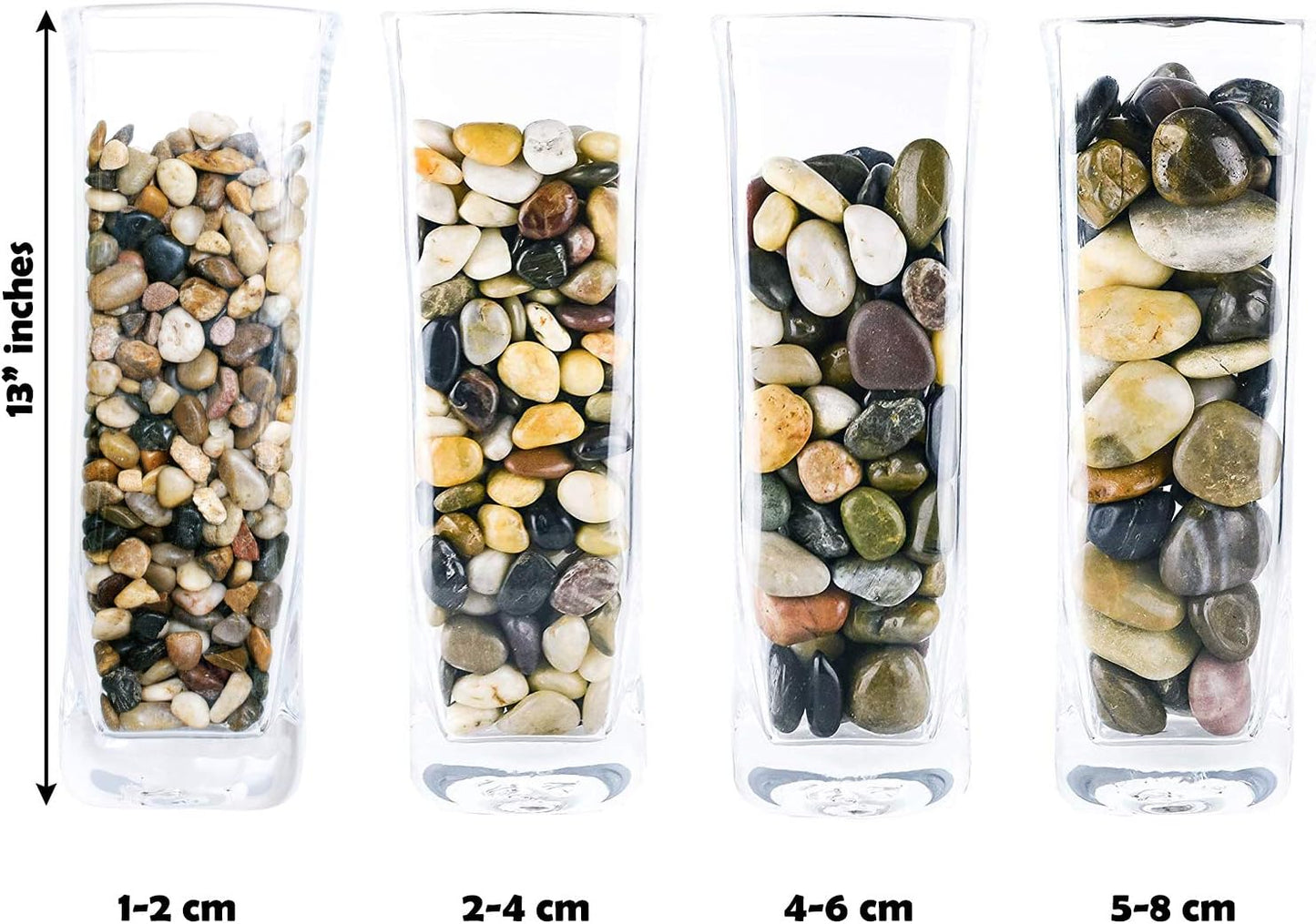 2 Lbs Approx. 200 River Rocks Stones for Plants Pebbles for Indoor Plants | Aquarium Fish Tank Rocks | Polished Decorative Rocks for Vases (0.3-0.6 Inches)