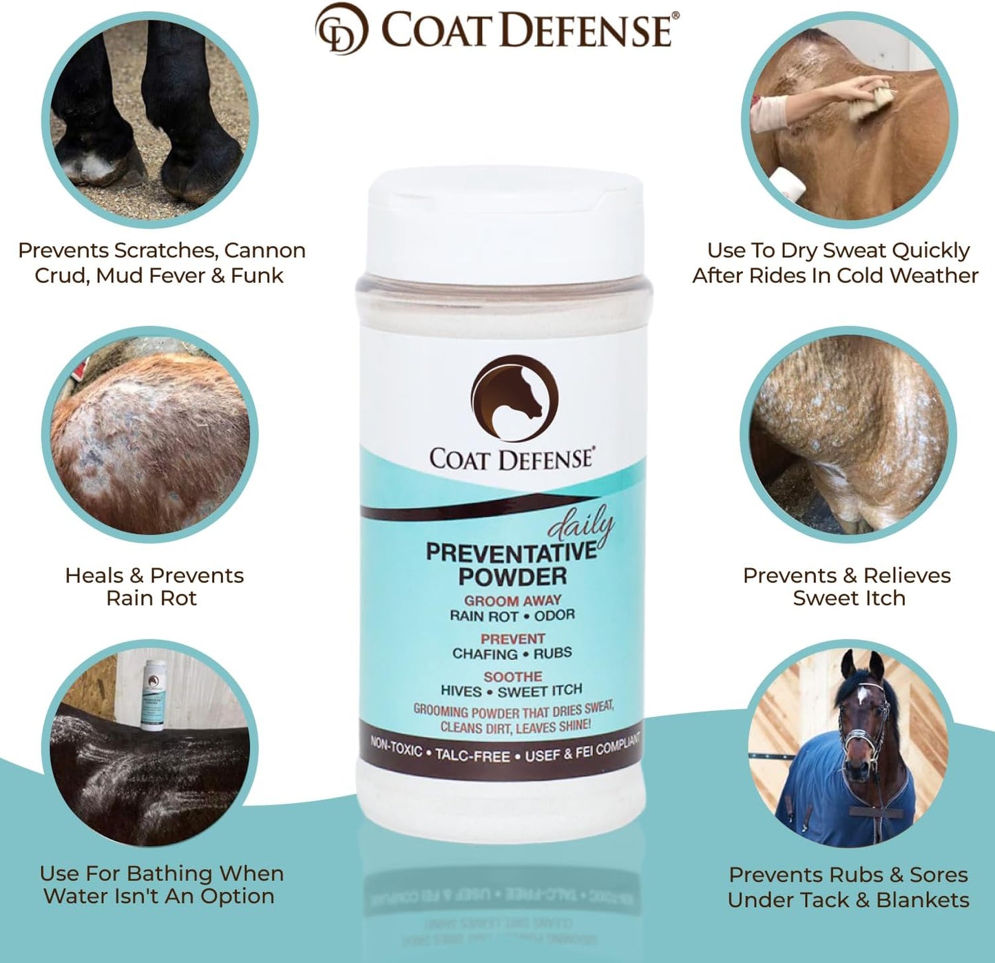 Daily Grooming Powder for Horses | Dry Shampoo with Natural Ingredients | 64 Oz Formula for Fresh, Healthy-Looking Coat