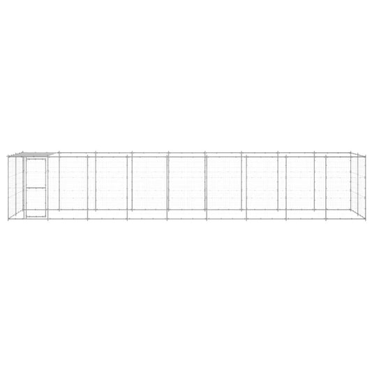 vidaXL Outdoor Dog Kennel Galvanized Steel with Roof 234.4 ft²