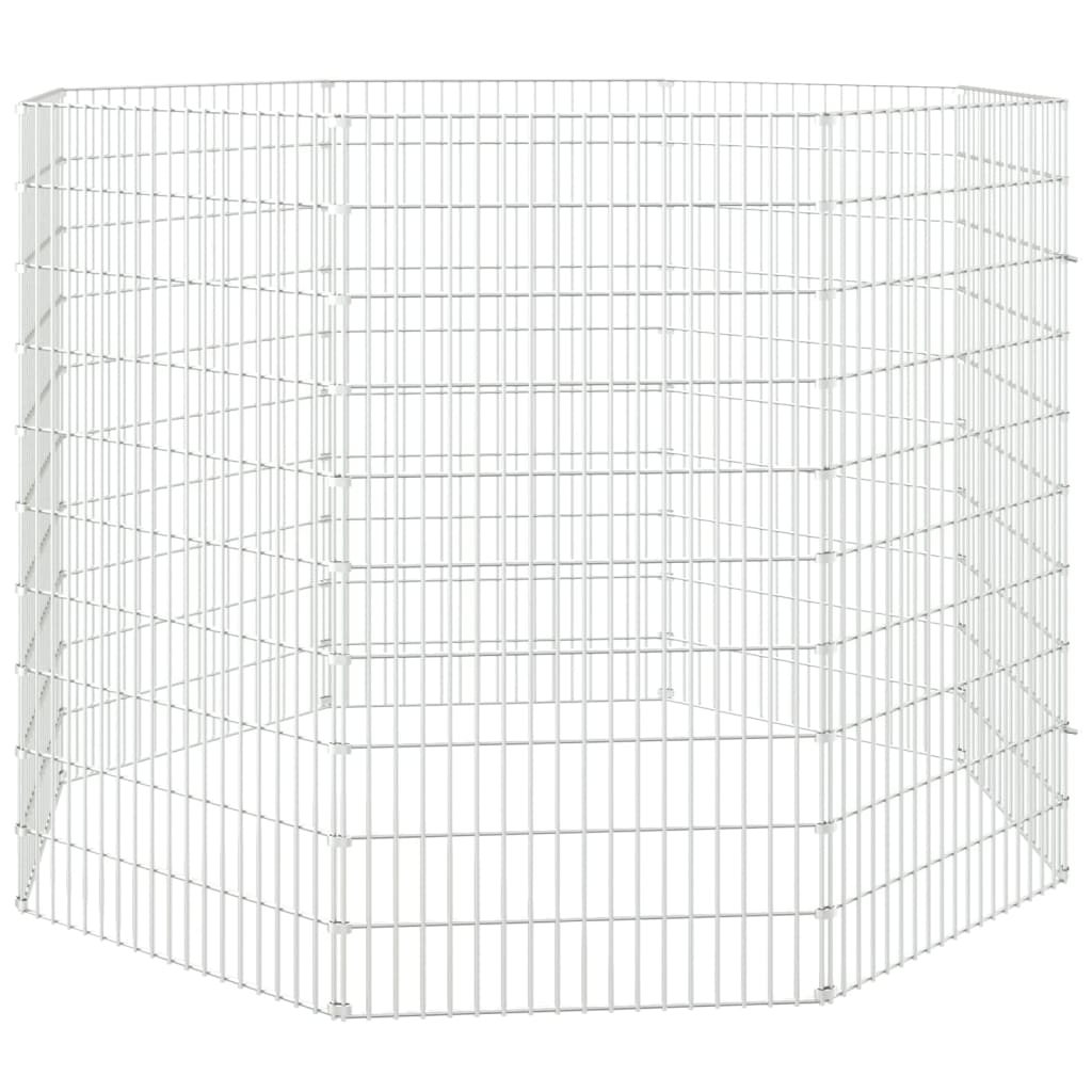 vidaXL Free Range Animal Enclosure 8-Panel 21.3"x39.4" Galvanized Iron