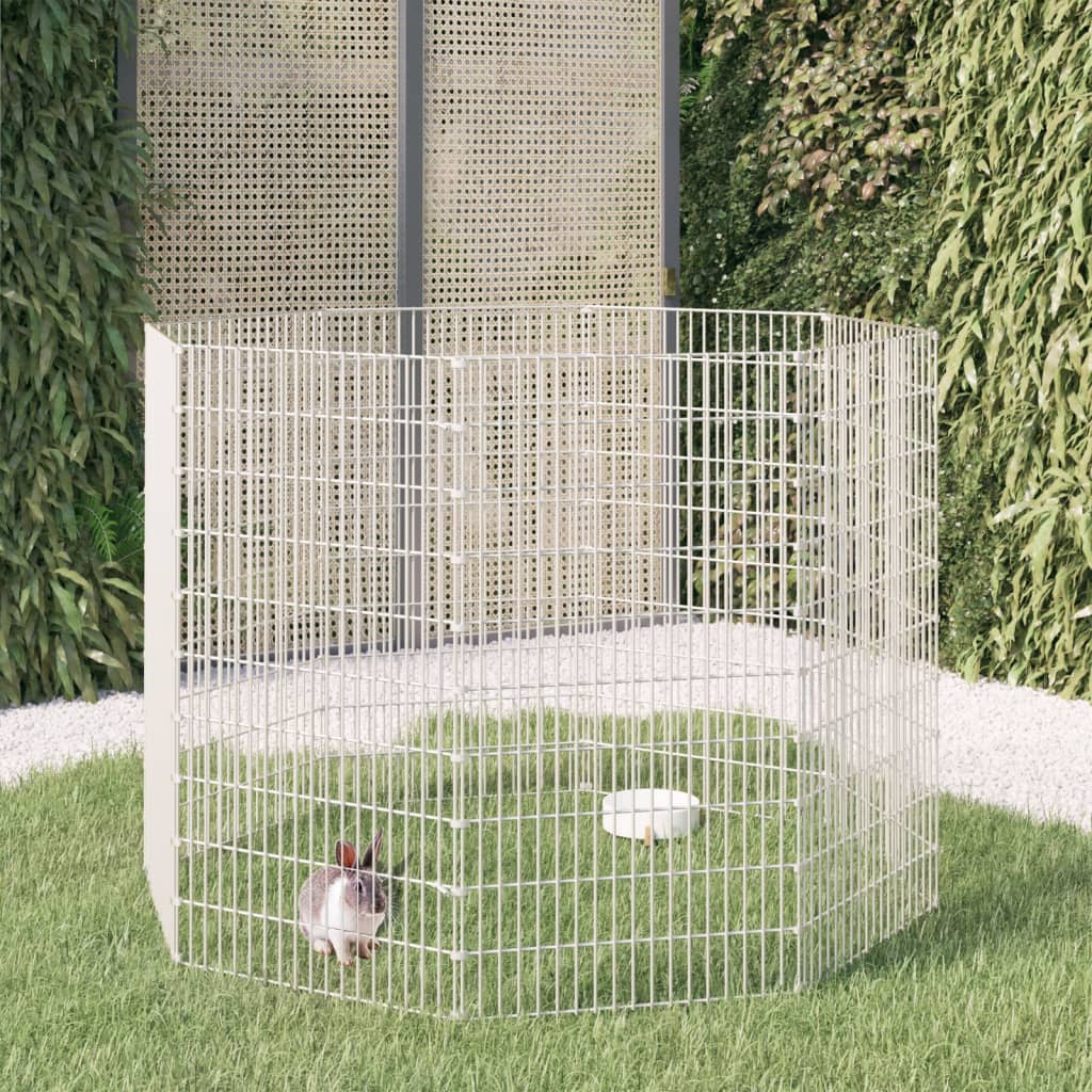 vidaXL Free Range Animal Enclosure 8-Panel 21.3"x39.4" Galvanized Iron