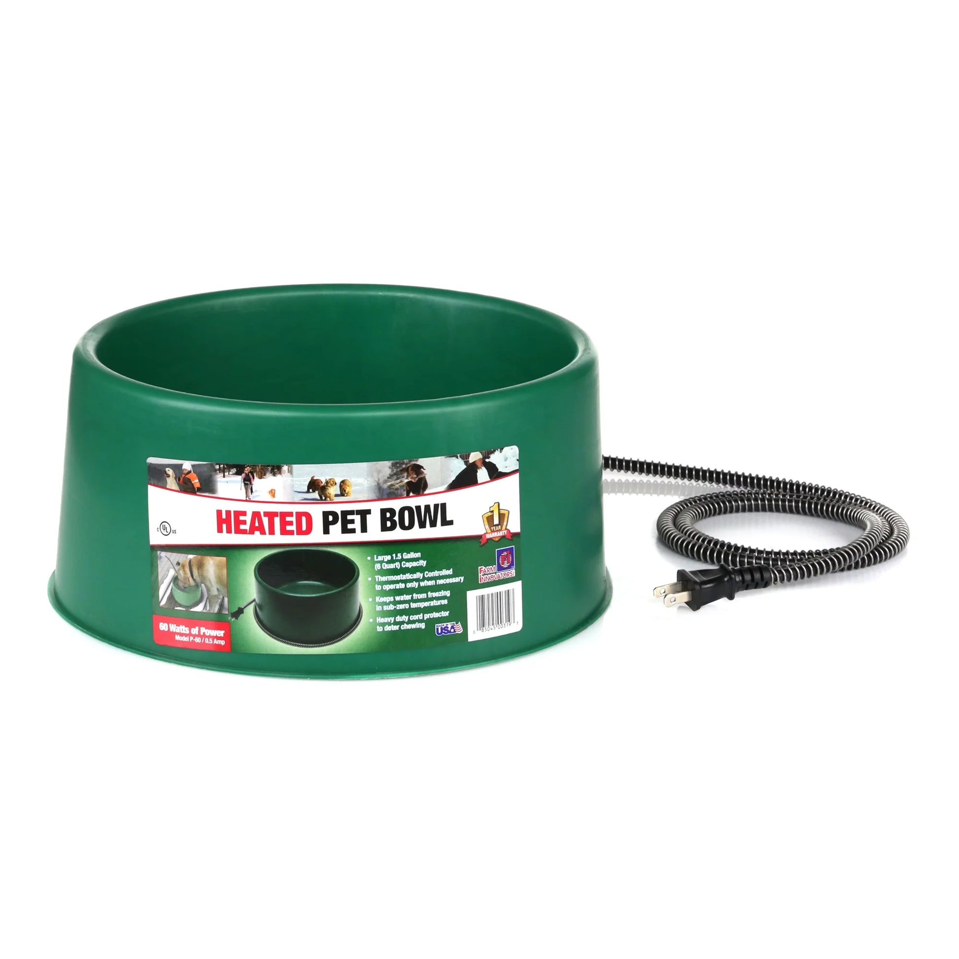 1.5 Gallon Electric Heated Pet Water Bowl, 60W, (2 Pack)