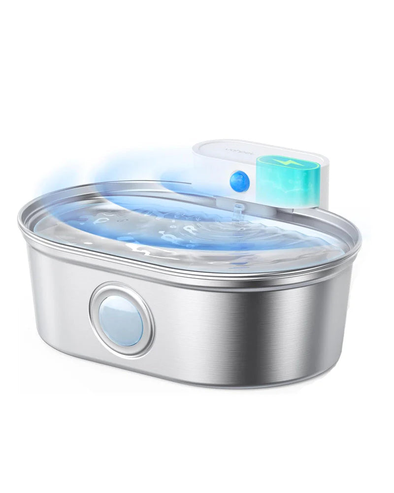 Uah Pet 2025 Upgrade Stainless Steel Wireless Pet Water Fountain