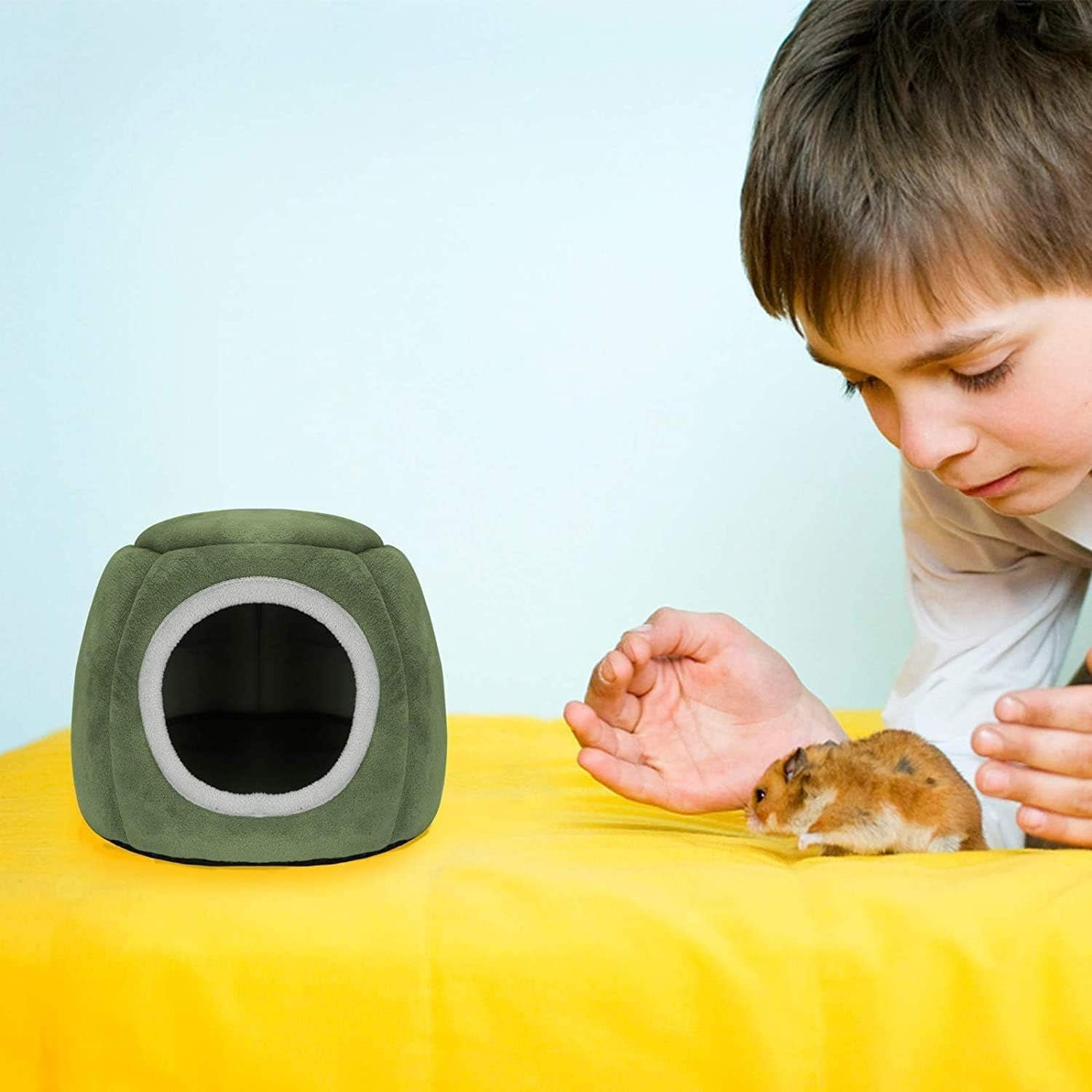 Guinea Pig Hideout, Guinea Pig House, Guinea Pig Cuddle Bed, Washable Guinea Pig Cage Accessories Small Animal Bed Hideout for Guinea Pig, Chinchilla, Hamsters, Hedgehog - 7X6X4.7Inch