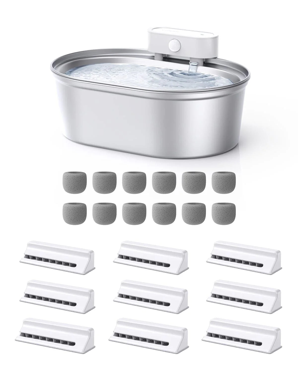 Uah Pet 2025 Upgrade Stainless Steel Wireless Pet Water Fountain