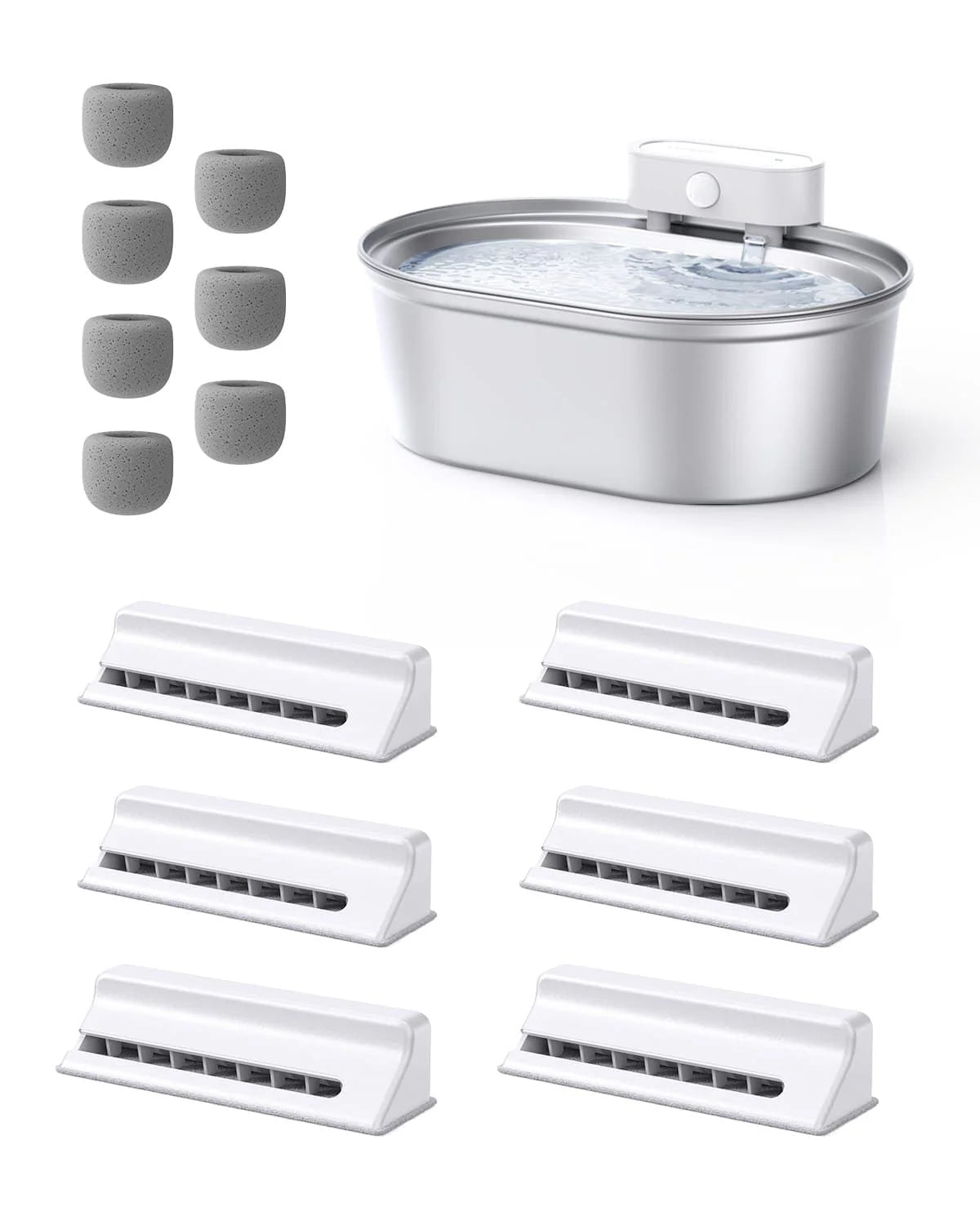 Uah Pet 2025 Upgrade Stainless Steel Wireless Pet Water Fountain