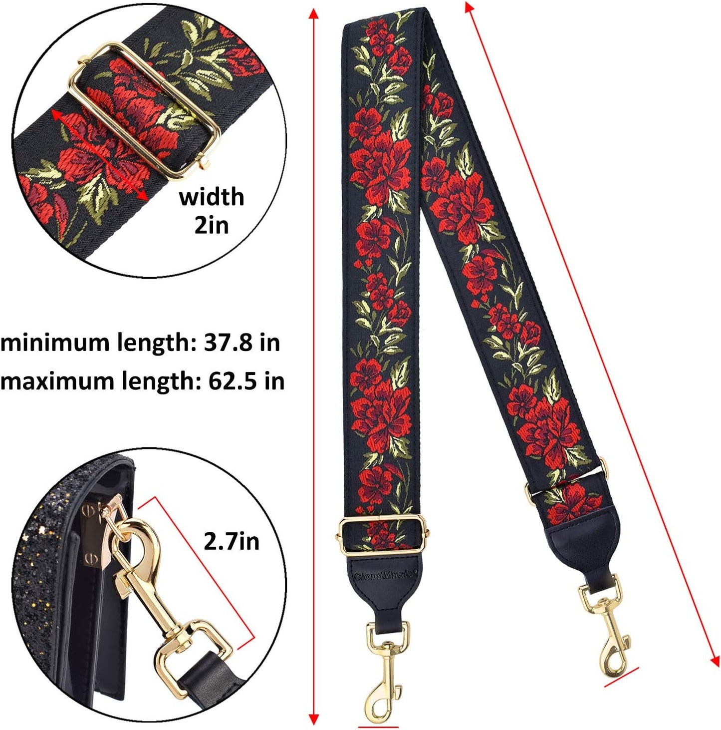 Handbag Strap Replacement Shoulder Crossbody Strap Purse Strap for Women Girls