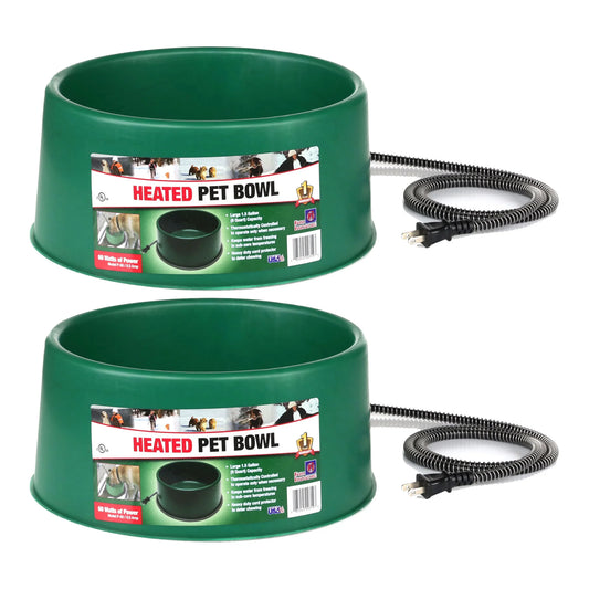 1.5 Gallon Electric Heated Pet Water Bowl, 60W, (2 Pack)